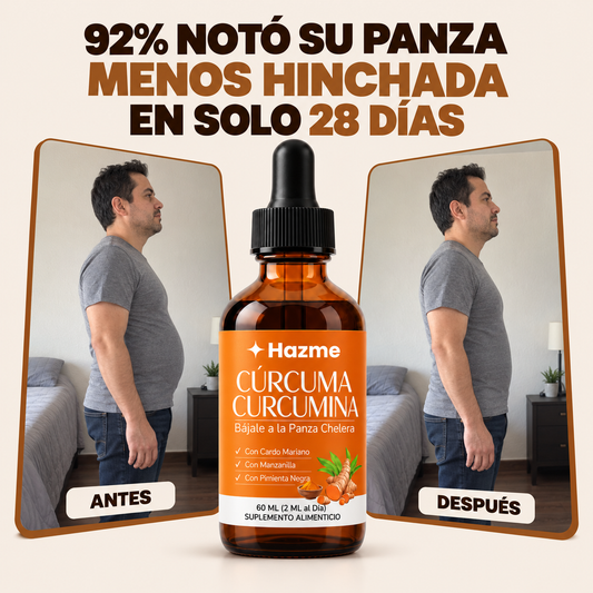 Hazme® Bajarle a la Panza | Gotas de Cúrcuma y Cardo Mariano